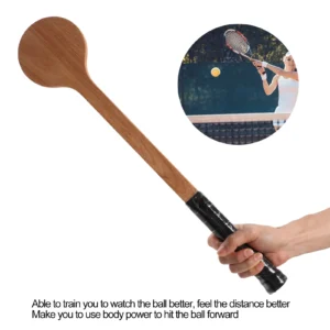 Tennis Pointer Spoon Wood Sweet Pointer Trainer Racket Swing Practice Training Aid with Storage Bag for Sports