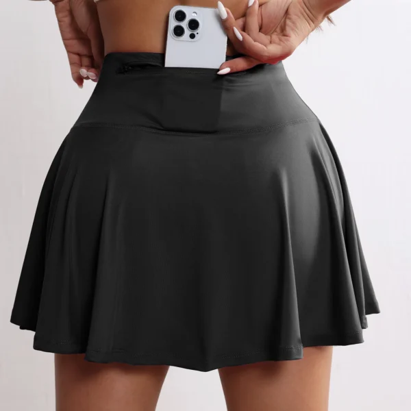 CHRLEISURE Athletic Tennis Golf Skorts Women Pleated Tennis Skirt with 4 Pockets Workout Running Sports Shorts Casual Wearewear - Image 5