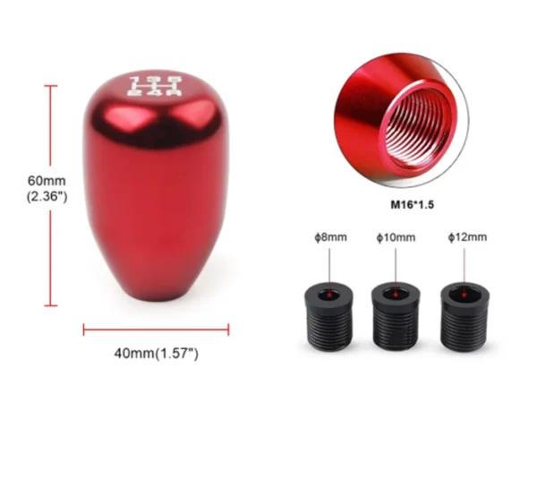 Universal Racing 5 Speed Car Gear Shifter Knob Manual Automatic Alloy Gear Shift Knob Shift Lever - Image 3